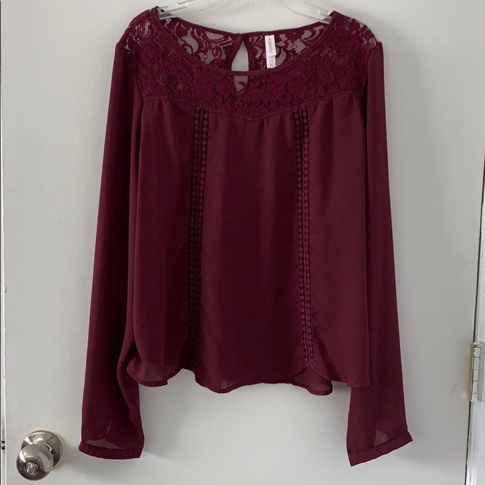 Maroon top